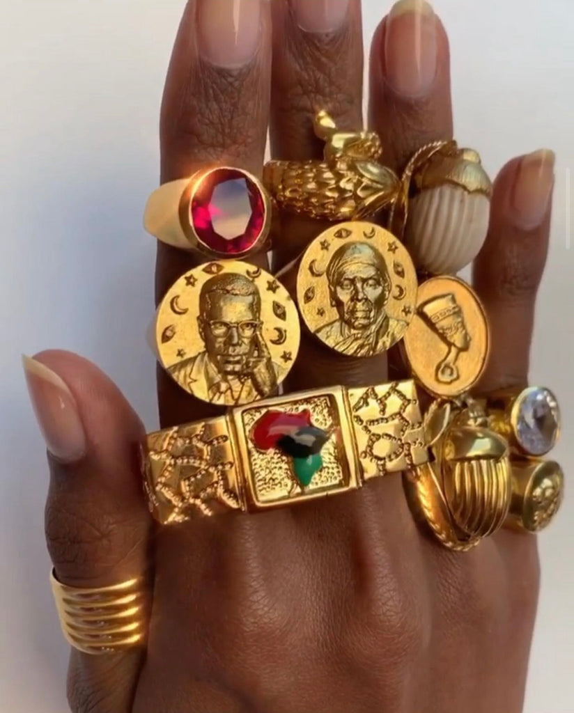 Malcolm x ring on sale replica