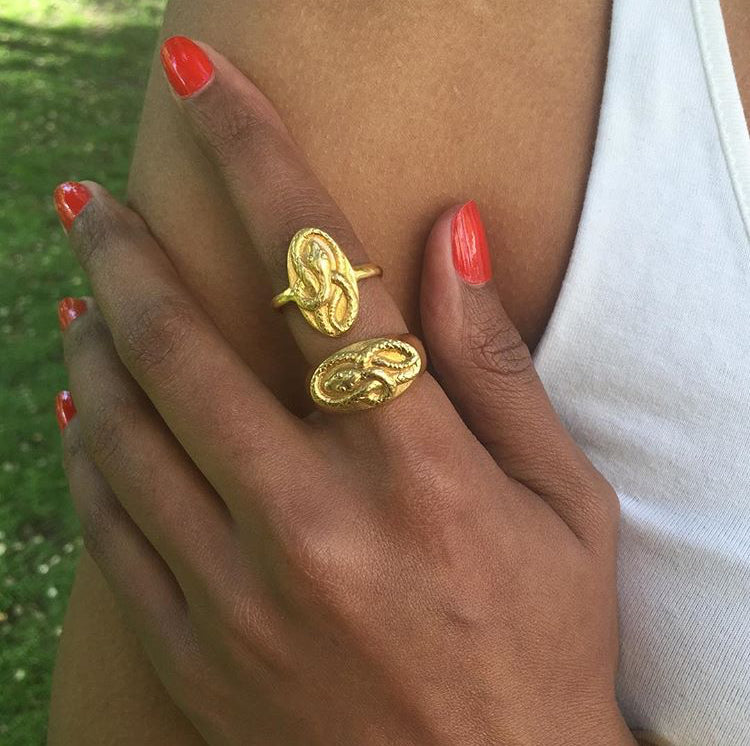 Twisted Snake Signet Ring