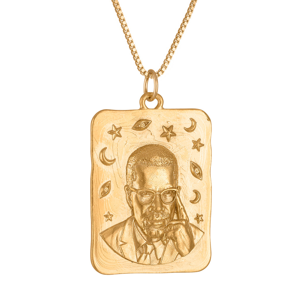 Malcolm X Square Medallion Necklace | Sewit Sium