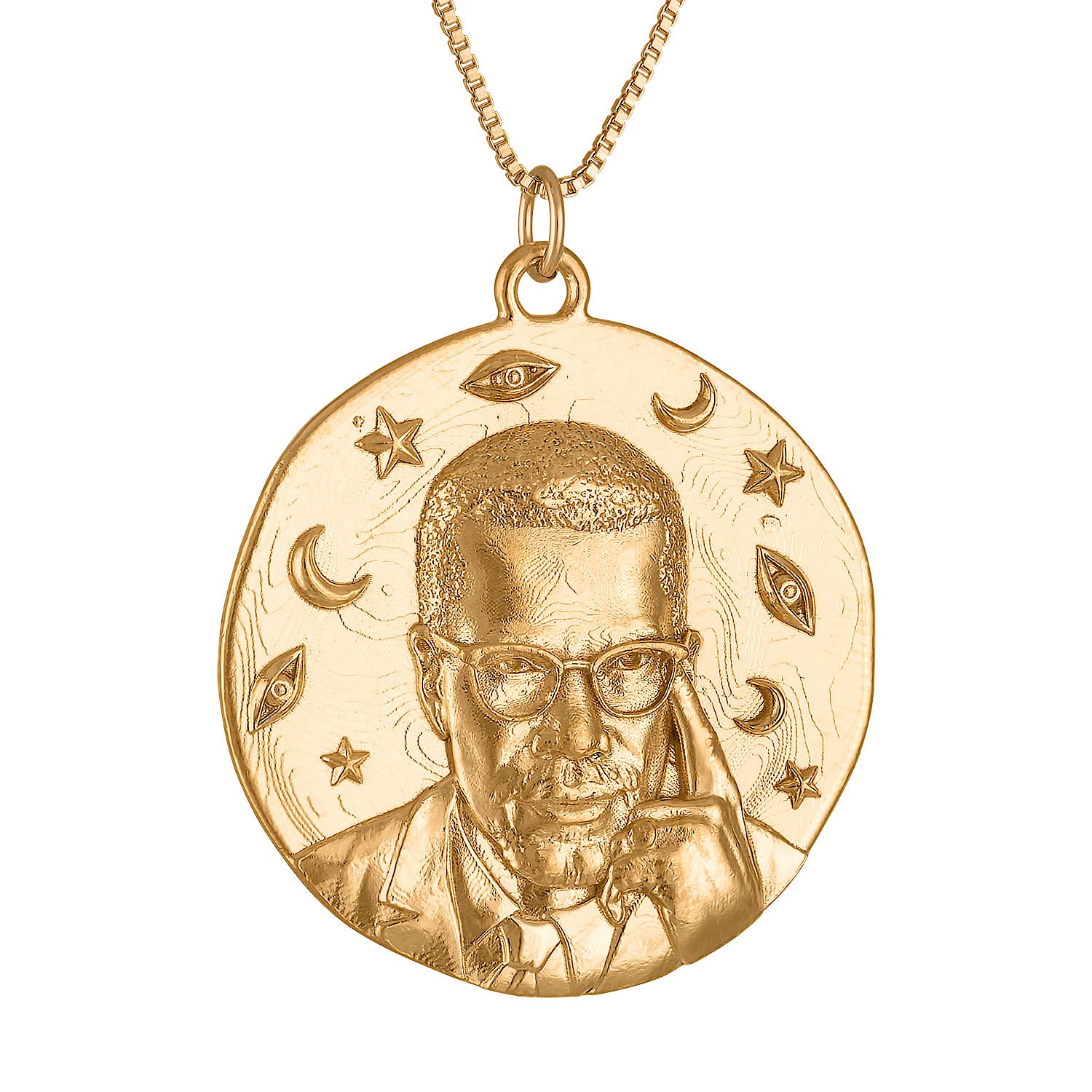 Malcolm X Round Medallion Necklace