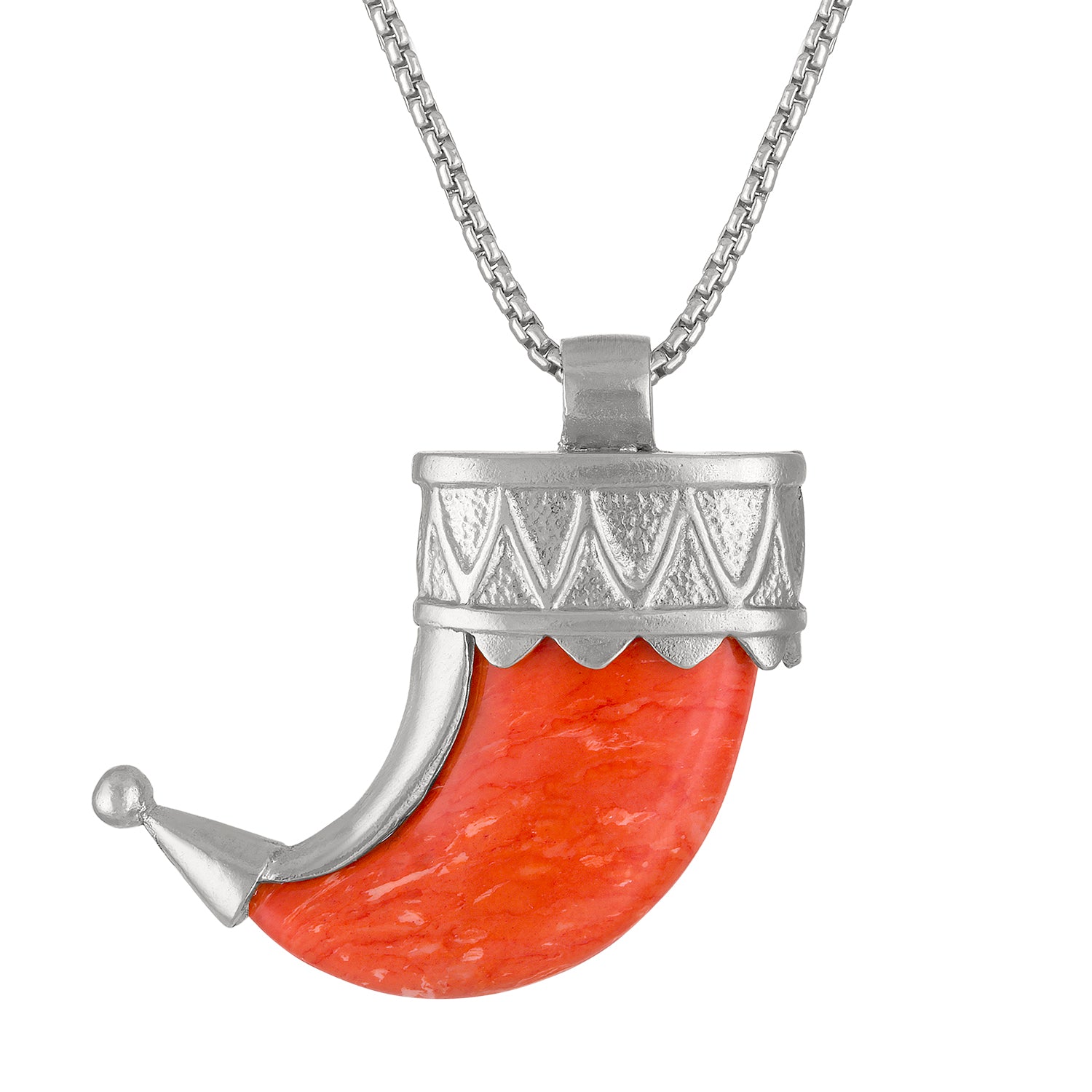 Power Claw Necklace w/ Coral