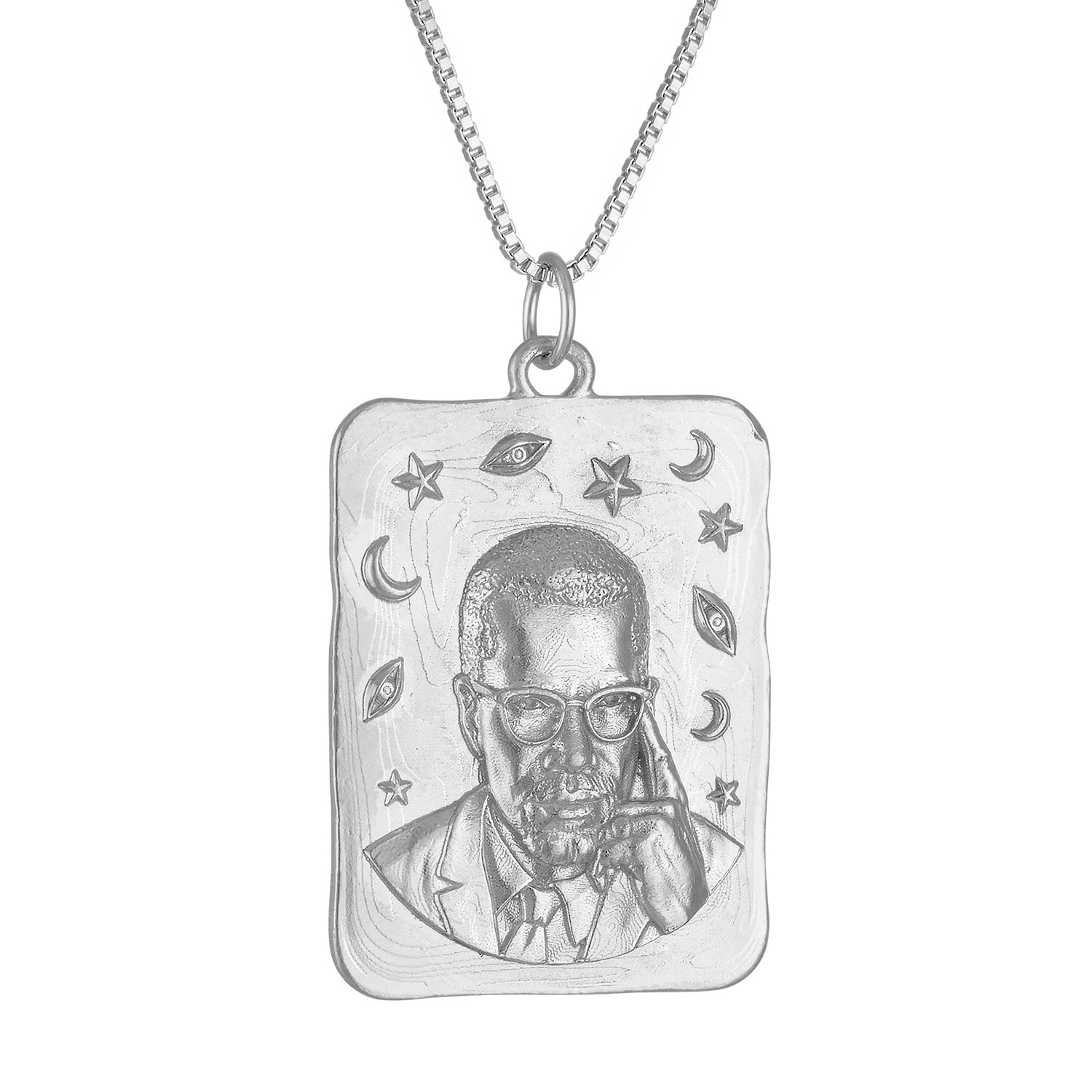 Malcolm X Square Medallion Necklace