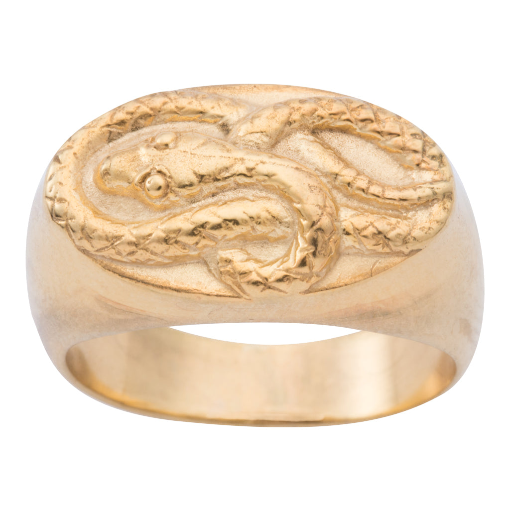 gold snake signet ring 